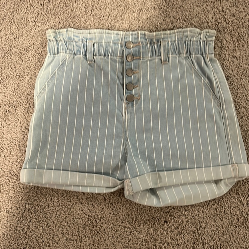 Cello paper bag high waisted shorts
